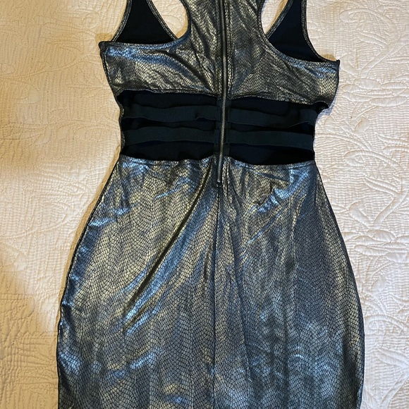 2B Bebe Metallic Snake-Print Mini Dress in Black - Picture 5 of 7